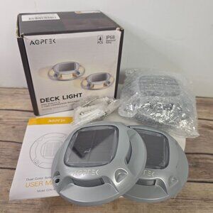 AGPTEK Dual Color Solar Deck Lights 4Pcs With IP68 Waterproof Design Durable For